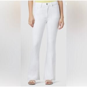 Hudson Holly High Rise White Flare Jeans